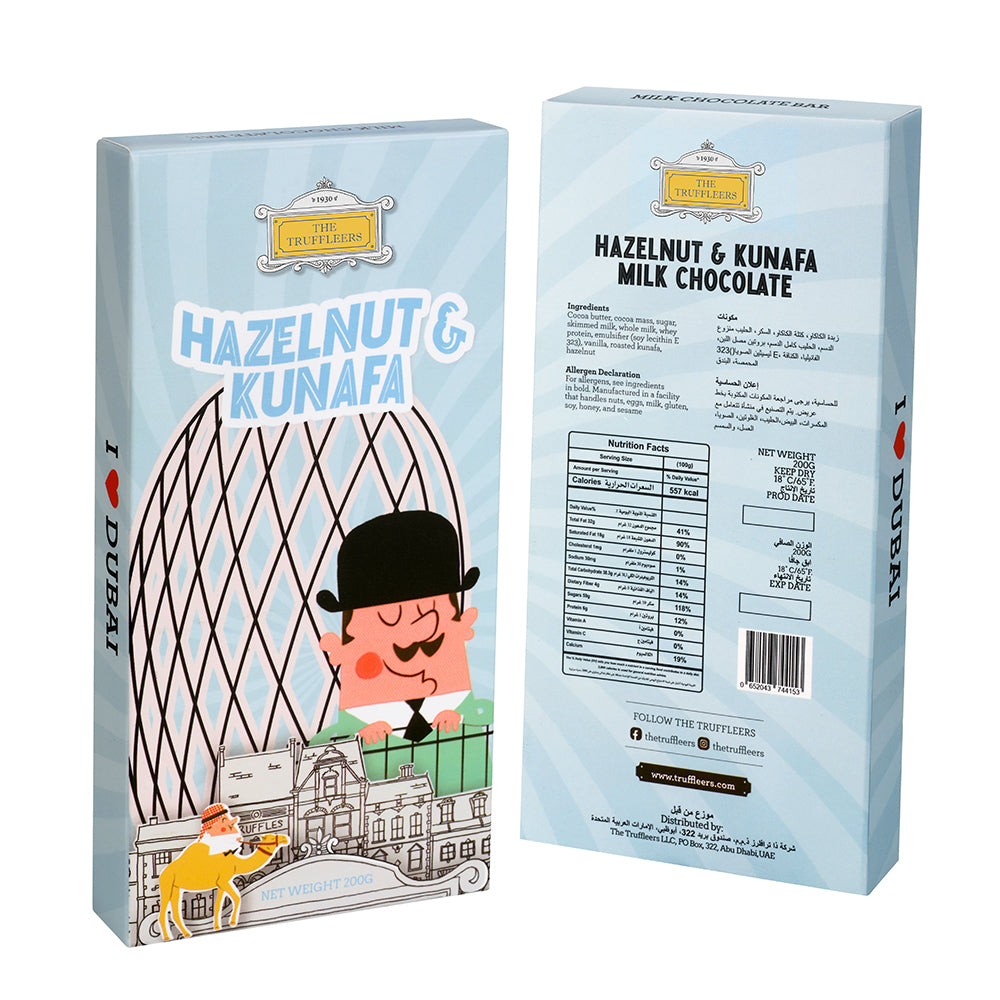 Hazelnut & Kunafa Milk Chocolate 200g