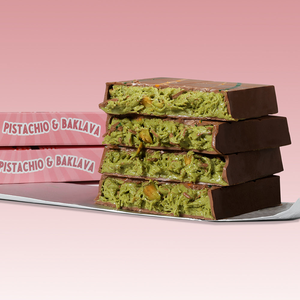 Pistachio and Baklava Milk Chocolate 200g