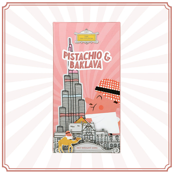 Pistachio and Baklava Milk Chocolate 200g
