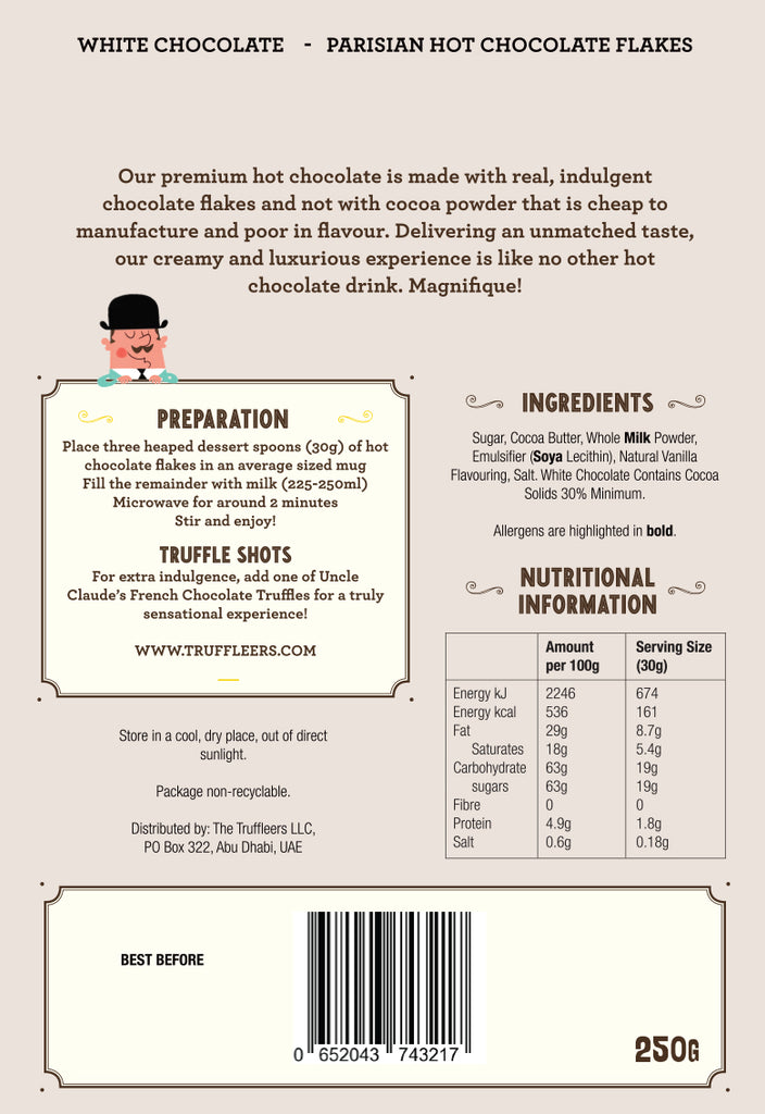 White Chocolate Parisian Hot Chocolate – 250g